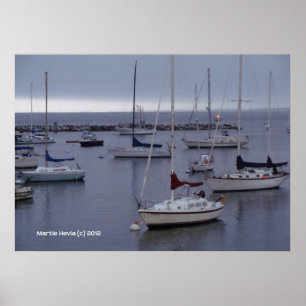 Póster Barcos na Monterey Bay