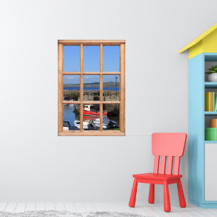 Póster Barcos no porto - janela falsificada Fiew
