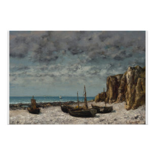 Póster Barcos numa Praia, Étretat – Gustave Courbet