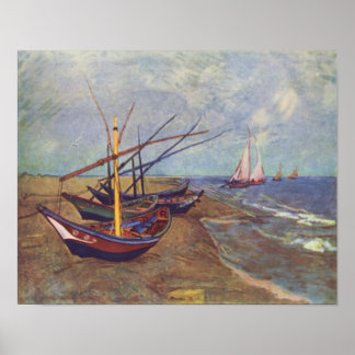 Poster Barcos pintados por Vincent van Gogh Reprint