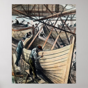 Póster Barcos salva-vidas titânicos do RMS que são