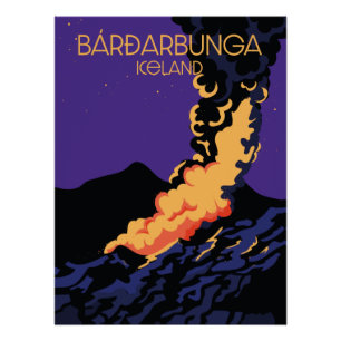 Póster Bárðarbunga, poster de viagens islandês.
