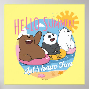 Poster Bare Bears - Olá Summer! Vamos se divirta
