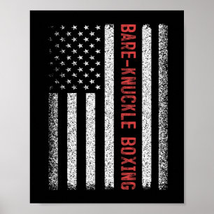 Poster Bare-knuckle Boxing American Flag 4th Of Julho Wom
