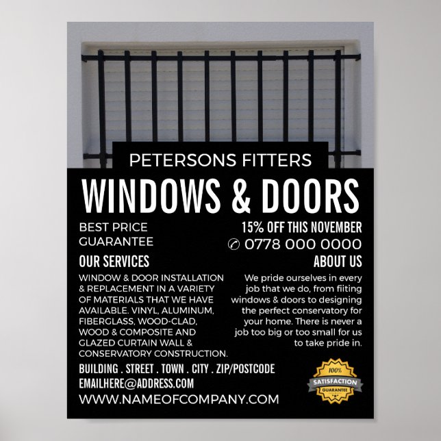 Poster Bares e interruptores, Janela & Door Company (Frente)