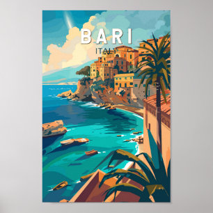 Poster Bari Itália Viagem Art Vintage