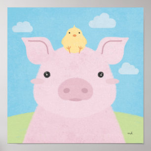 Poster Barn Buddies - Piglet & Pintinho