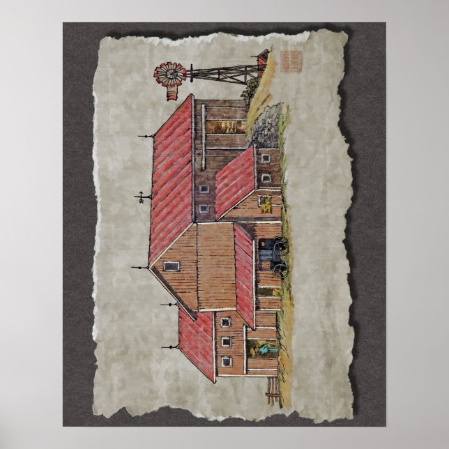 Póster Barn Buggy & Windmill (Frente)