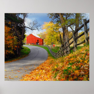 Póster Barn in Fall
