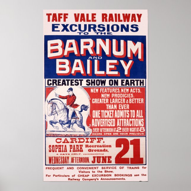 Poster Barnum & Bailey Circus - Circa 1900 (Frente)