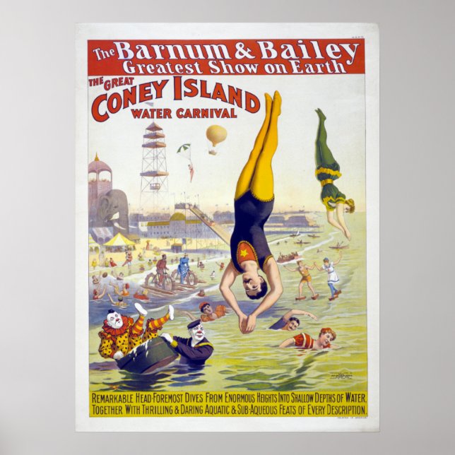 Póster Barnum & Bailey Coney Island Circus Advertisement (Frente)
