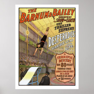 Poster Barnum & Bailey Leap para Anúncio de Circo de Vida