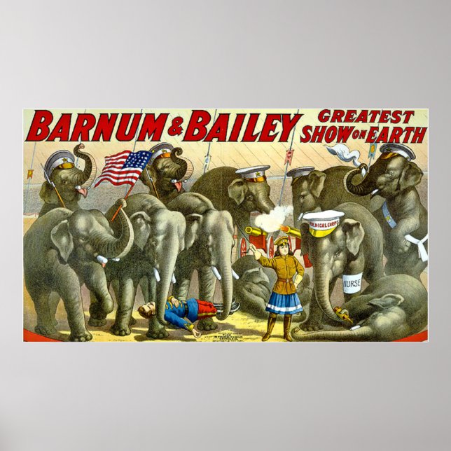 Poster Barnum Bailey Vintage Elephants (Frente)