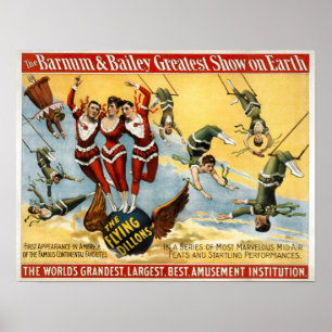 Póster Barnum e Bailey - o Dillons de voo