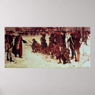 Poster Baron von Steuben perfurando recrutas americanos