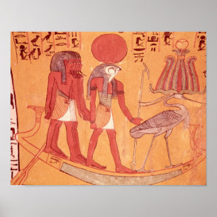 Poster Barque solar com Re-Horakhty