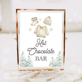 Poster Barra de Chocolate Quente Cacau Bebê Está Frio Lá 