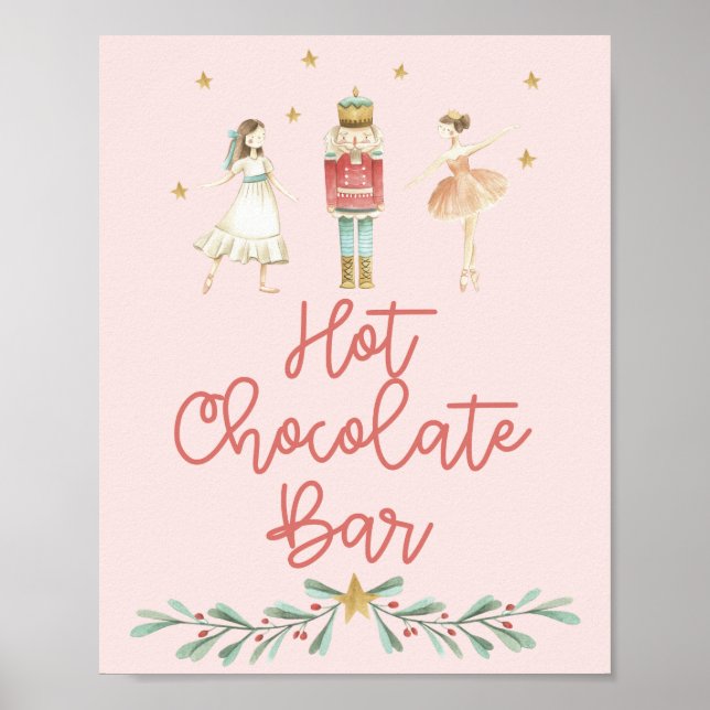 Poster Barra de Chocolate Quente Esmagador de Natal Carta (Frente)