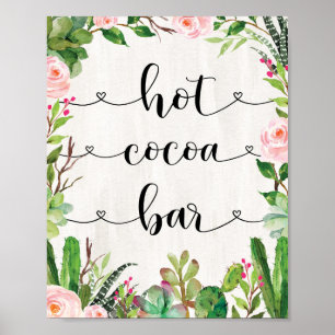 Poster Barra de Chocolate Quente Fiesta Decoração de Chá 
