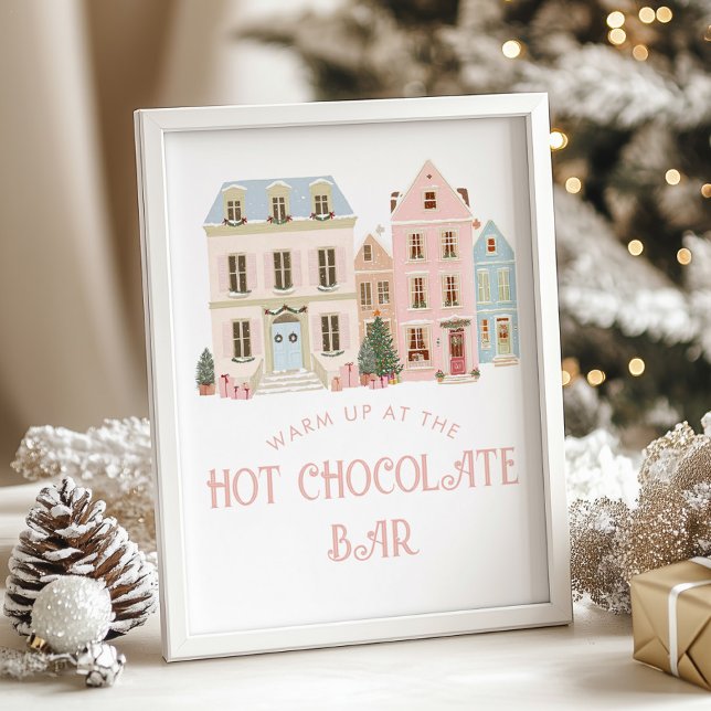 Poster Barra de Chocolate Quente Vila de Natal Chã de Beb (Criador carregado)