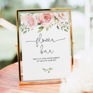 Poster Barra de flores rosa Floral blush