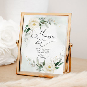 Poster Barra de Mimosa floral dourada com folhagem Grenee