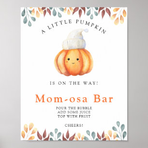 Poster Barra de Mom-osa para chá de bebê da pequena abóbo