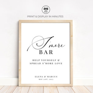 Poster Barra de S'more Casamento Elegante Moderno