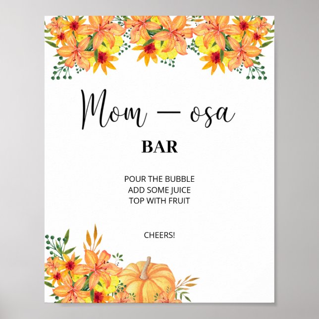 Poster Barra floral outono Mon-osa (Frente)