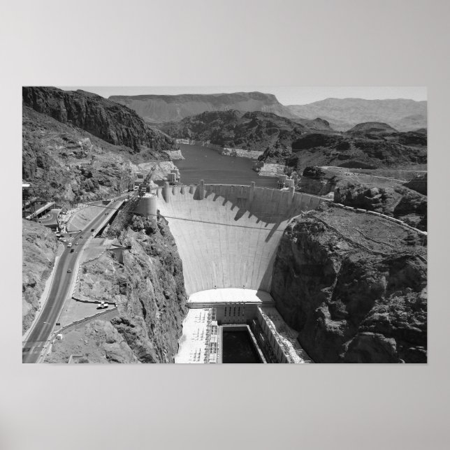 Poster Barragem de Hoover B&W 3 (Frente)