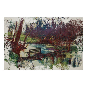 Póster Barragem de Willow Hall, Arte Impressionista de So