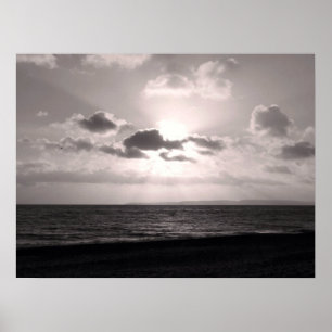 Poster Barragens de sol preto e branco