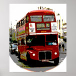 Póster Barramento Pop Art Red London<br><div class="desc">Fotos de viagem Art de Símbolos das Famosas capitais do mundo - Símbolos de Londres: Imagem de Pop de Arte de Ônibus Routemaster - Ícones Históricos da Cidade de Londres</div>