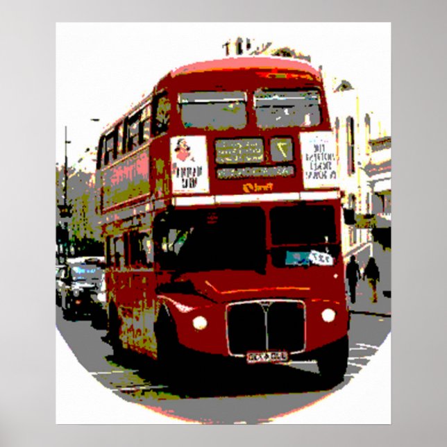 Póster Barramento Pop Art Red London (Frente)