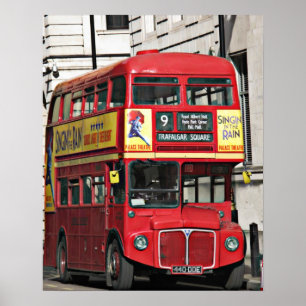 Póster Barramento Vintage Red London