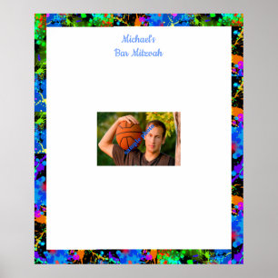 Póster Barre Mitzvah, costume, foto assinam dentro o