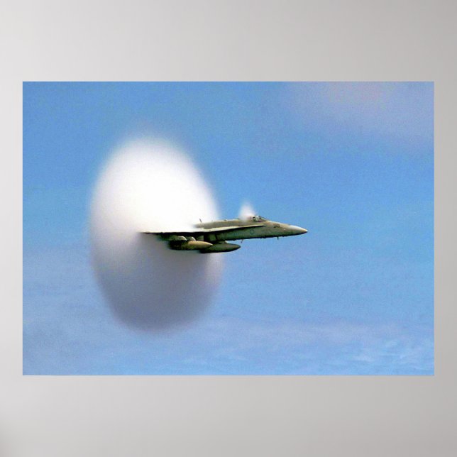 Poster Barreira de Som FA-18 Hornet Breaking (Frente)