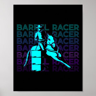 Poster Barrel Racer Barrel Racer Racing Horseback Barrel