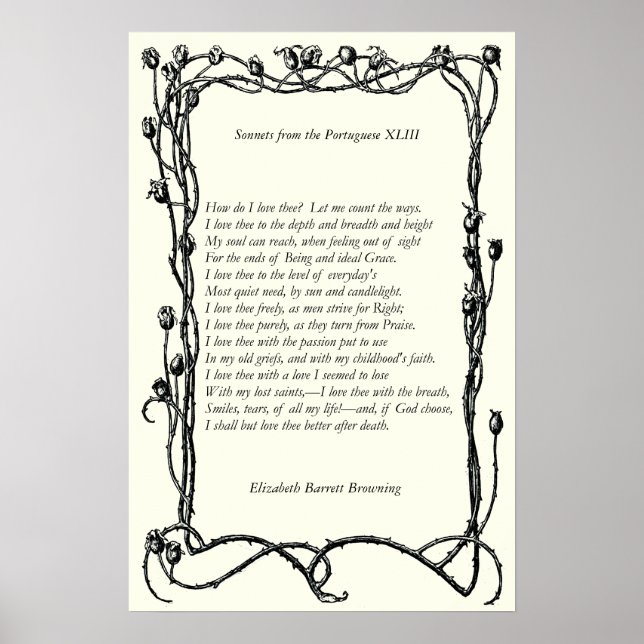 Poster Barrett Browning - Sonnets dos portugueses 43 (Frente)