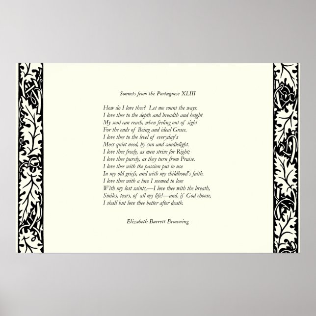 Poster Barrett Browning - Sonnets dos portugueses 43 (Frente)