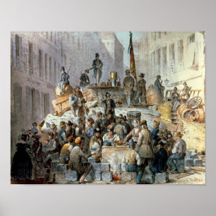 Poster Barricadas em Marzstrasse, Viena, 1848