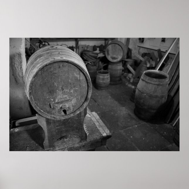 Póster Barris de vinho velhos (Frente)