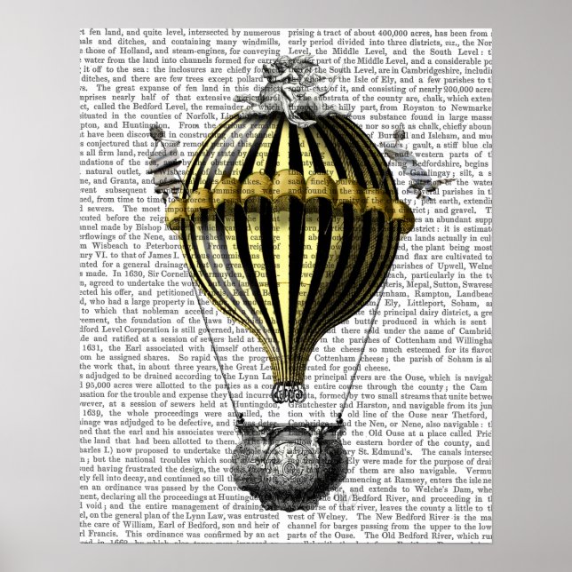 Póster Barroco Balão Negro Amarelo (Frente)