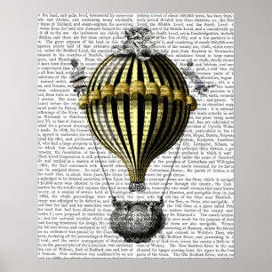 Póster Barroco - Balão Preto Amarelo