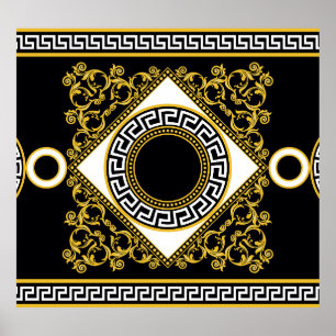 Poster Barroco ouro: Fronteira Negra Grega