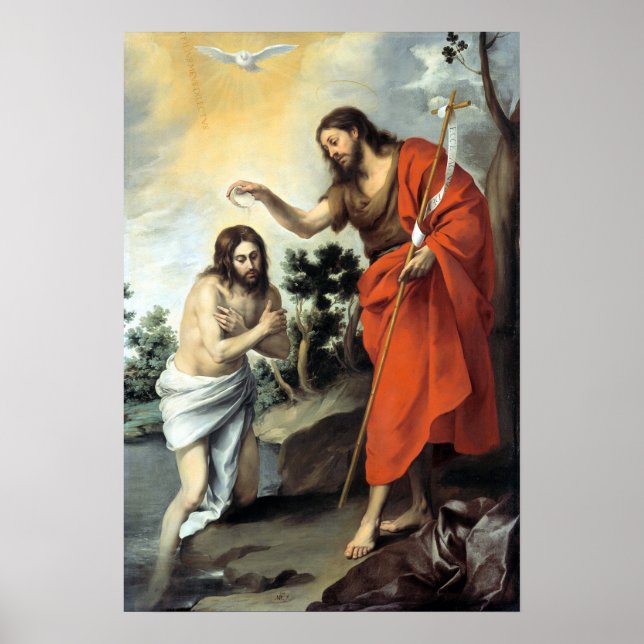 Poster Bartolomé Esteban Murillo O batismo do Cristo (Frente)