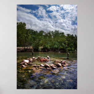 Póster Barton Creek Dog Swimming Hole - Austin Texas