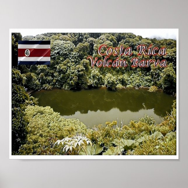 Poster Barva Volcano - Costa Rica - (Frente)