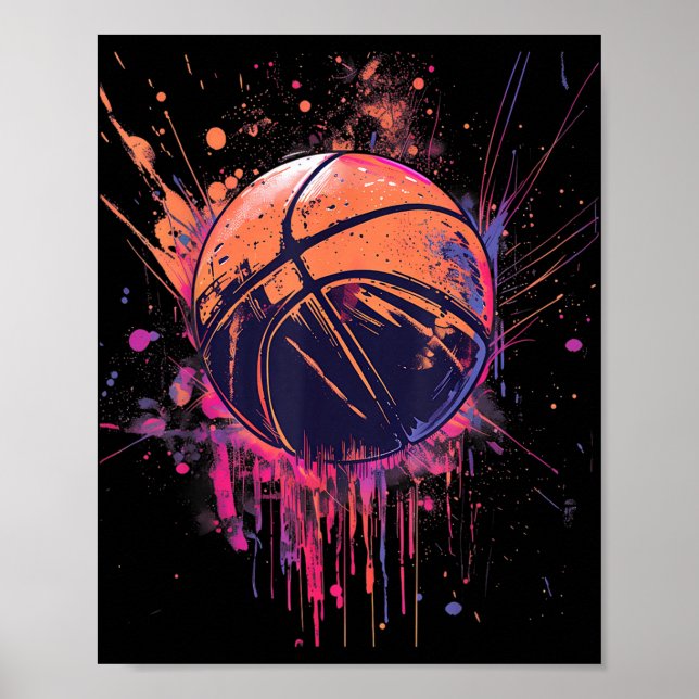 Poster Basball Watercolor Drawing Trabalho de arte Basbal (Frente)