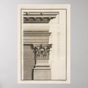 Poster Base, capital e Entablature do Pilaster